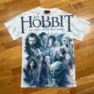 The Hobbit T-Shirt Original Movie Promo Mens S AOP Battle Of The Five Armies
